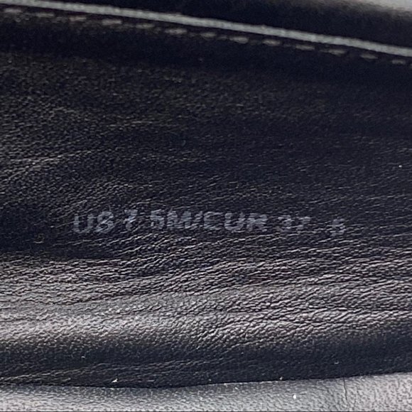 Vince Blair Black Leather Perforated Slide On Shoes - Picture 11 of 11